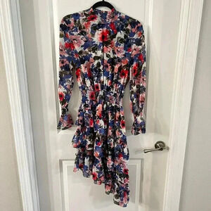 749 MISA Los Angeles Savanna Dress Size XS Color Black Blue Red